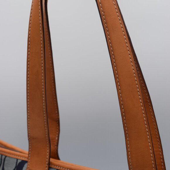 VINTAGE 2001 Coach Signature "C" Denim Blue Jacquard Canvas Tote - Picture 8 of 16